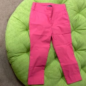 Capri pants with cuffed ankles